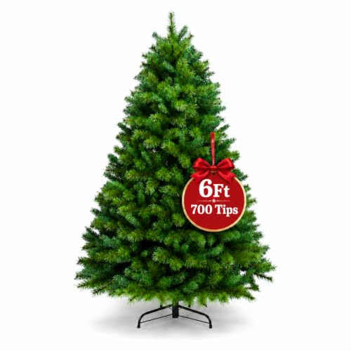 8FT/2.4M Classic Artificial Christmas Tree Xmas Realistic Natural Green Branches with Solid Metal Leg