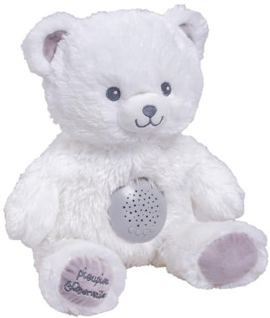 Pioupiou et Merveilles - Veilleuse Musicale Projecteur d'étoiles - Ours Gaston - Piles incluses - 7 berceuses rassurantes - 5 bruits Blanc apaisants - Boitier Amovible - 16409