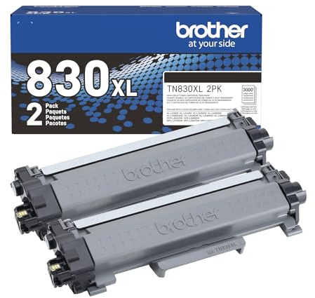 Brother Genuine TN830XL 2PK Black High Yield Printer Toner Cartridge 2-Pack – Print up to 3,000 Pages Each(1)