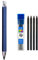 Crayon à dessin en métal de 5,6 mm avec 4 mines 2B 4B 6B 8B professionnel pour esquisse, crayon mécanique Kawaii pouvant être rempli (bleu)
