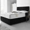 DBZ BEDS Reinforced Super King Bed Set 6 FT with 2000 Series Mattress - Black Crushed Velvet Divan Beds Set with Various Storage Options – 26 Inch Headboard with Chrome Glider Feet (Super King Size)