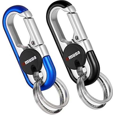 Thlevel Schlüsselanhänger Karabiner Auto mit Schlüsselringe Rostfreier Stahl für Motorrad Kfz Camping Wandern 2 Stücke