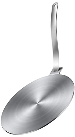BESTonZON Induktionsplatte Aus Metall Für Glaskochfelder Runde Wärmeverteilerplatte Adapterplatte Für Induktionsherde Küchenutensilien Mit Griff Für Einfache Bedienung