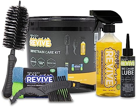 Rehook Revive Drivetrain Care Kit - Eco-Friendly Bicycle Cleaning & Performance Set - Includes Biodegradable Plant-Based Cleaner, Lube, Brushes, & More - Great Gift for Bike Lovers, Chain Must-Have