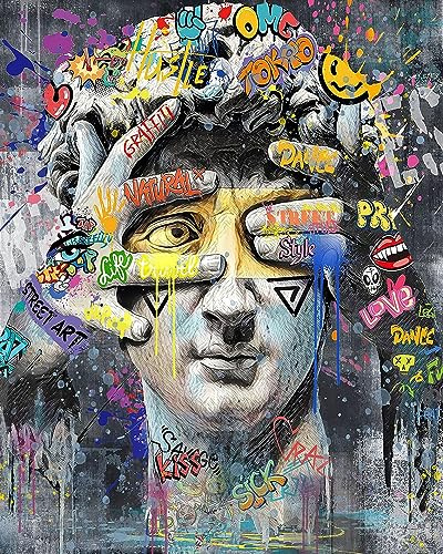 Tucocoo Bumbers Peinture de jeu graffiti pour adultes Banksy Street Peinture acrylique par numéros Peinture sur toile Salle de musique 40,6 x 50,8 cm (sans cadre)
