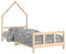 vidaXL Kinderbett, Kinder Bettgestell in Hausform, Hausbett für Kleinkinder ab 4 Jahren, Einzelbett Kinder Jugendbett Holzbett, 90x200 cm Massivholz Kiefer