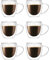 vienberg 200ml doppelwandige Gläser mit Henkel | aus Borosilikatglas Hand geblasen | Thermo Glas, Thermogläser | für Latte Macchiato, Teeglas, Kaffeeglas doppel isoliert (6 Stück)