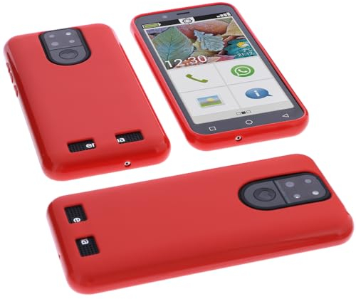foto-kontor Hülle kompatibel mit Emporia Smart 5 Mini Schutzhülle rot Tasche Gummi TPU Handy Schutz Handytasche Handyhülle Smartphone Case Kantenschutz Eckenschutz