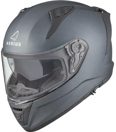 Agrius Storm Solid Motorcycle Helmet M Carbon Matt Black