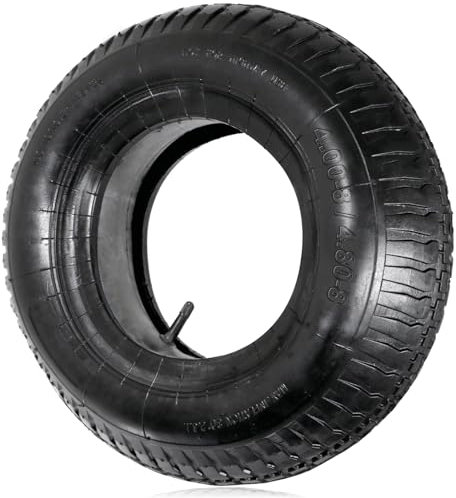 SPARES2GO Wheelbarrow Wheel Tyre and Inner Tube (4.00-8 4.80-8, 35PSi) 16 / 9 inch