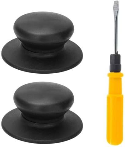 2 Pièces Boutons de Couvercle de Casserole Convient Pour Poignée de Couvercle en Verre, boutons de Couvercle Universels de Rechange pour Casserole en Verre avec Tournevis