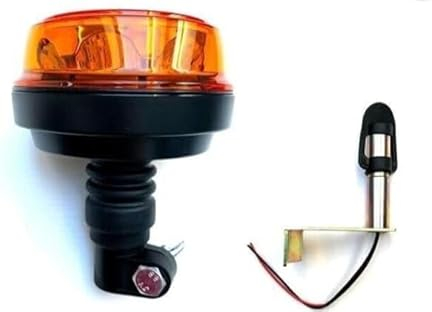 MelTruck® LED Warnleuchte Rundumleuchte 12V 24V mit 4 Blitzmuster E9 ECE R65 R10 für Traktor PKW LKW (Aufsteckrohr L)