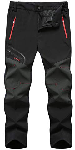 TDEOK Grands Hommes Joggeurs Pantalon randonnée en Plein air Hommes Chauds Pantalons Hommes à l'épreuve du Vent Pantalons pour Hommes Gadget Homme High Tech (Black, XXXL)