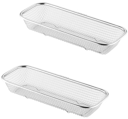 Vervmczn Utensil Drying Rack 2 Pack Stainless Steel Utensils Holder Compact Dish Rack Chopsticks Spoons Drainer Basket Organizer