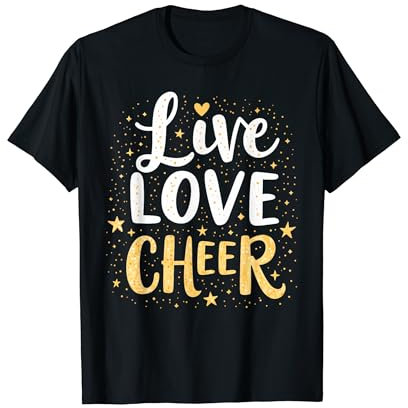 Live Love Cheer Shirt Cheerleading Mädchen Damen Cheerleader T-Shirt