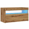 vidaXL TV Cabinet with LED Lights - Artisan Oak, Engineered Wood, 75x35x40cm, Modern Living Room Stand with Storage