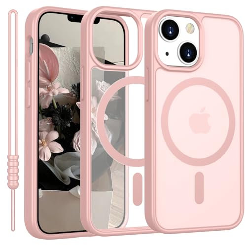 YUANDMI für iPhone 13 Mini Hülle kompatibel mit Magnetic, Handyhülle iPhone 12/13 Mini Magnetisch Ultra Dünn Matte Touch, Anti-Gelb rutschfest Kratzfest Schutz Stoßfest Hülle Rosa