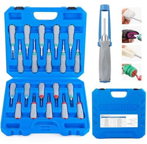 JRready JRconDRK21A20-02 Entriegelungswerkzeug Kit Neu Auspinwerkzeug Mit Schutzhülle Kompatibel mit Deutsch DT/Weather Pack/Metri-Pack/Micro Timer/TE JPT TAB/AMP MCP Serie