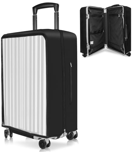 Yotako Upgrades Reißverschluss Transparent PVC Gepäckdeckel, Koffer-Abdeckungen Kofferhülle Reisekoffer Schutzhülle Wasserdicht Waschbar Kratzschutz 24zoll(21.65''H x 17.32''L x 10.23''W)