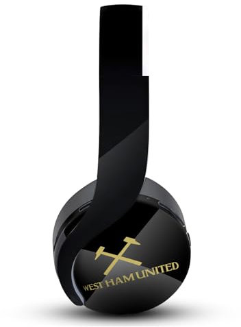 Head Case Designs Offizielle West Ham United FC Schwarz & Gold Kunst Vinyl Haut Aufkleber Abziehbild Abdeckung kompatibel mit Sony PlayStation PS Pulse 3D Headset