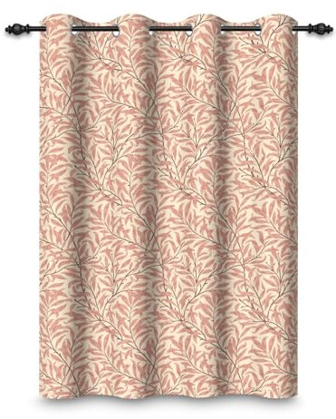 ggaimwf 117x175cm Rideau occultant à Motif de Feuilles Plantes Roses Motif Vintage sans Couture Rideaux œillets Isolation Thermique Traitements fenêtre à œillets pour Salon Chambre 1 Panneau