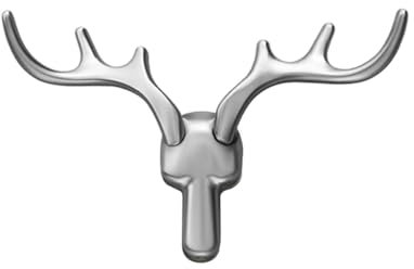 HAORUN Wandhaken aus Metall, dekorativ, Geweihform, modernes Hirsch-Design, langlebiger Kleiderhaken (Silber)