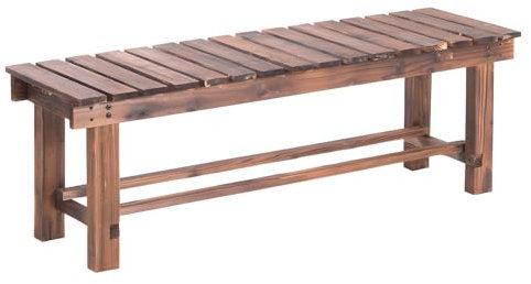 WTTTTW Gartenbänke für den Außenbereich, wetterfeste Terrassenbank, Sitz für Zwei Personen, rückenfreie Bank, Holzbank mit Lattenrost für Pflanzen,Double bar,47.2''