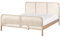 Beliani Bett Kiefernholz hell braun mit Wiener Geflecht Kopfteil 180 x 200 cm Gonfaron