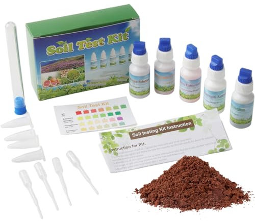 Veesper Soil Test Kit 1 Set Garden Soil Tester for Nitrogen Phosphorus Potassium Nutrient Levels, Easy Home Test Kit for Lawn, Agriculture, Gardening, Plants