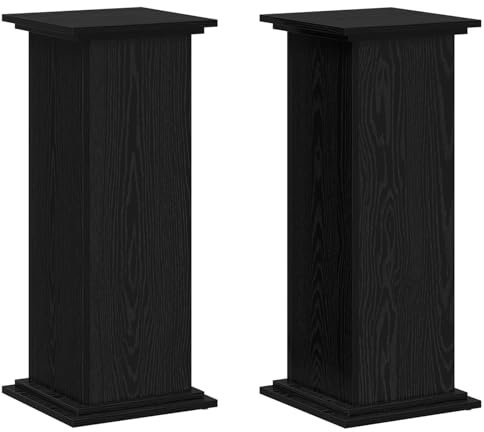 vidaXL Engineer Wood Plant Stand Black Oak 33 x 33 x 80 cm