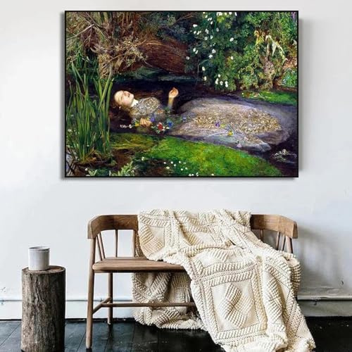 LTjiajuypd Berühmte europäische Klassiker-Gemälde „Crossing The Delaware – Die wilde Jagd von Odin Ophelia“, Poster, Leinwanddruck, Raumdekoration, 80 x 100 cm, rahmenlos