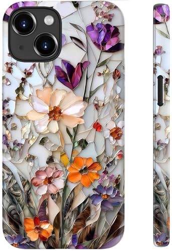 ESDOT for iPhone 14/iPhone 13 Case,Cute Preppy Floral Cover for Women | Compatible with Magsafe, Dual-Layer Hard Shell + Soft Silicone, Trendy Aesthetic Y2K Phone Cover for Girls