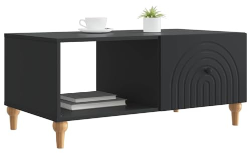 vidaXL Couchtisch Schwarz 90 x 50 x 40 cm Holzwerkstoff, Modernes Wohnzimmertisch, Vintage-Look, multifunktional, viel Stauraum, toller Mittelpunkt, vielseitige Deko