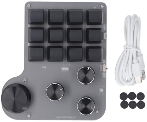 Omquot Mini tastiera meccanica USB macro da gioco, RGB LED interruttore blu, tastiera programmabile per gamer, ABS, 1 tasto, 1