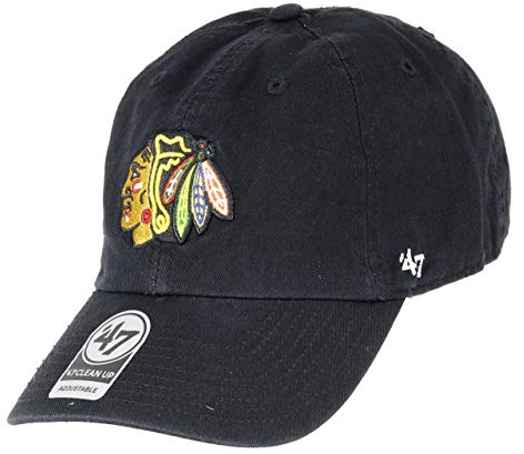 '47 Chicago Blackhawks NHL Clean Up Black Cap Adjustable - One-Size
