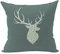 Nunubee Tier Kissenbezug Dekokissen Haus Dekoration weich Quadrat Sofa Kissen Dunkelgrün Antlers