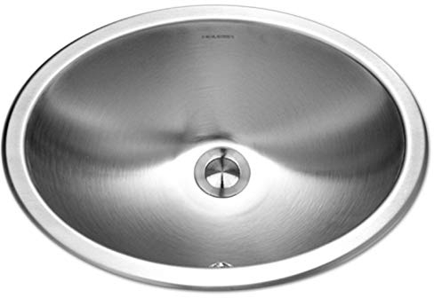 Houzer CHO-1800-1 Opus Series - Fregadero ovalado de acero inoxidable con desbordamiento HOUZER