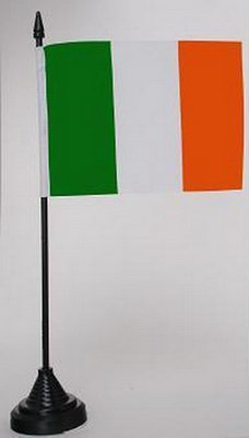 Tischflagge mit Ständer/Tischfahne Irland 10x15cm