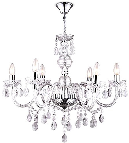 etc-shop LED Kronleuchter Decken- Hänge- Pendel- Lampe Design Leuchte Wohn- Ess- Zimmer Luster Lüster Beleuchtung Kristall-Dekor