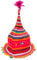 CCcollections Handgefertigter traditioneller Hill Tribe Festivalhut – Fedora- oder Kegelform mit lebendigen Farben (Tall Cone)