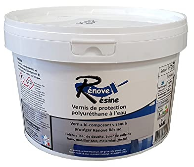 Vernis de Protection Faïence, Carrelage, Douche, Baignoire pour peinture résine finition MAT 5m² + Kit d'application