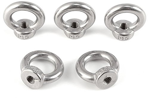 A4 Marine Grade Stainless Steel Lifting Eye Bolts Nuts Female Nuts M5 M6 M8 M10 Metric Thread (M5,5pcs)
