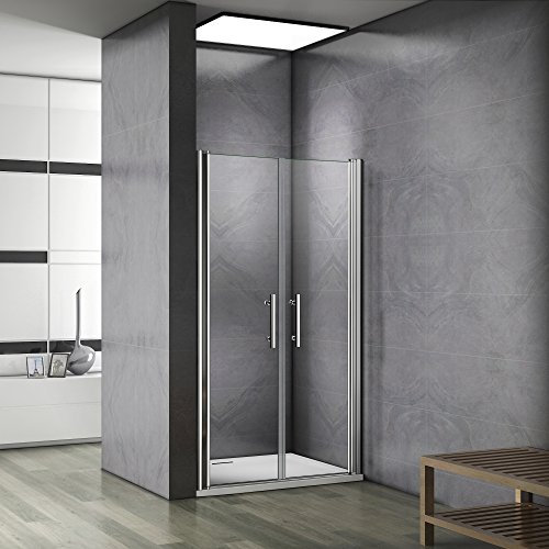 Box Doccia Nicchia Cabina Doccia Apertura A Battente Vetro Temperato Trasparente Anticalcare 85x195cm