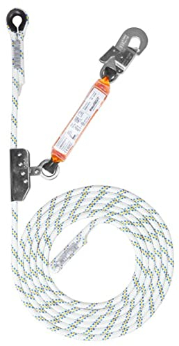 ELLERsafe Linostop II - Seillänge 10m - zuverlässige Sicherungsseil mit Leinenklemme und integriertem Stoßdämpfer + selbstschließender Karabinerhaken - Leinendicke 12mm - Set mit Ankerleine