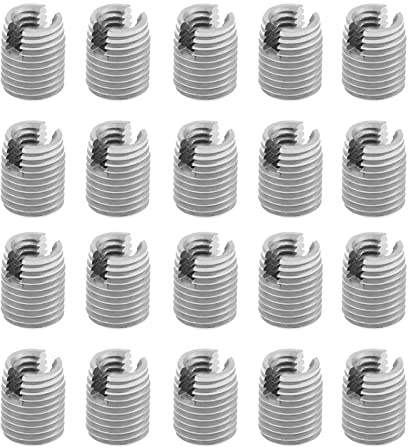 20pcs Self Tapping Slotted Screw Metal Thread Insert Nuts for Helical Repair M4 x 8mm Set