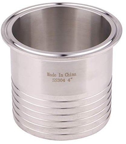 DERNORD 4 Tri Clamp to 4 Inch Hose Barbed Adapter SUS304 Sanitary Hose Barb Pipe Fitting (4 Inch)