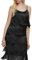 ECDAHICC Damen Kleider Flapper Kleider 20er Jahre Gatsby mit Allover Fransen Minikleider, Schwarz, Groß