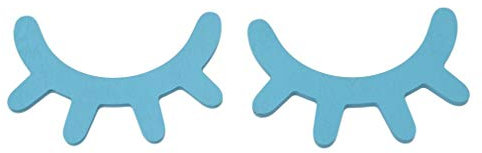 HMILYDYK Holz-Wimpern-Wandaufkleber, 2 Stück, 3D-Schlafaugen, aus Holz, Heimdekoration für Kinder, blau