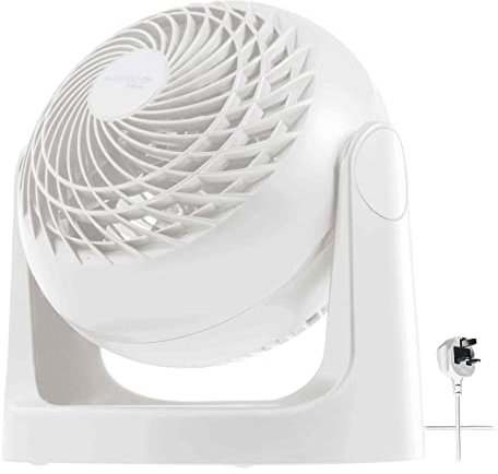 Woozoo ® by Ohyama, Powerful, silent desk fan / table fan, 30W, 13m², Patented 3D propellers, 360° rotation, 3 speeds, For office, living room, next to bed - Woozoo PCF-HE15 - White [UK model]