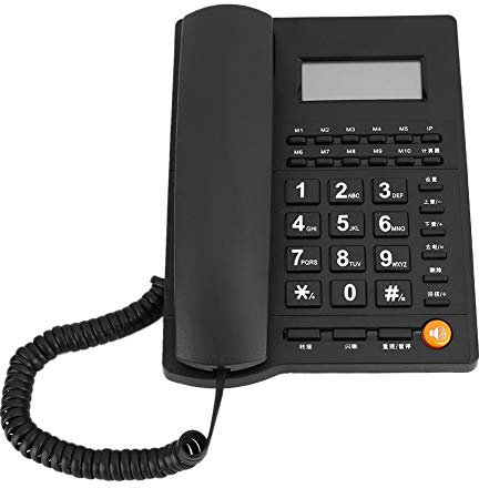 Kabelgebundenes Telefon, Festnetztelefon DTMF/FSK Tischtelefon mit doppelter Anruferkennung und LCD-Display für Büro/Privat